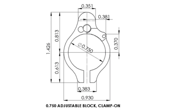 Superlative Arms, Adjustable Bleed-Off Gas Block, Clamp-On, Black