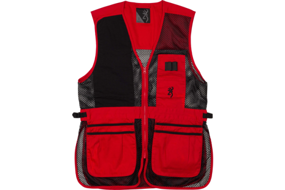 Browning Mesh Shooting Vest - R-hand Med Black-red Trim