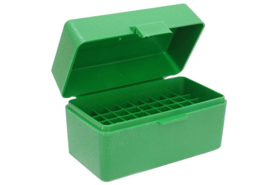 Mtm Ammo Box Small Rifle - 50-rounds Flip Top Style Green fo