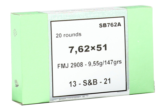 S&b 7.62x51 308win 147gr Fmj - 20rd 30bx-cs For Sale