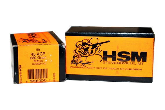 Hsm Subsonic 45 Acp 230gr Lrn - 50rd 20bx/cs