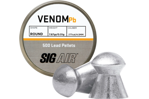 Sig Pellets .177 Venom 7.87gr - Round Lead Alloy 500 Ct. for