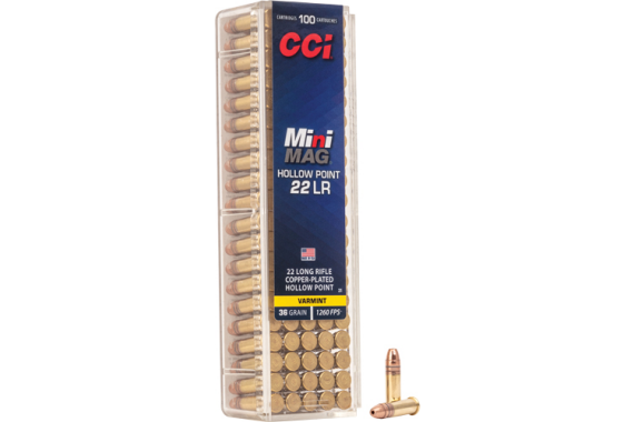 Cci Mini-mag 22lr 1260fps 36gr - 100rd 50bx-cs Lead Hp