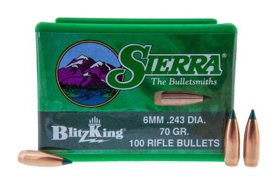 Sierra Bullets 6mm .243 - 70gr Blitzking 100ct