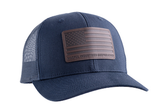 Magpul Industries, Standard Leather Patch Trucker Hat, Navy, One Size Fits Most